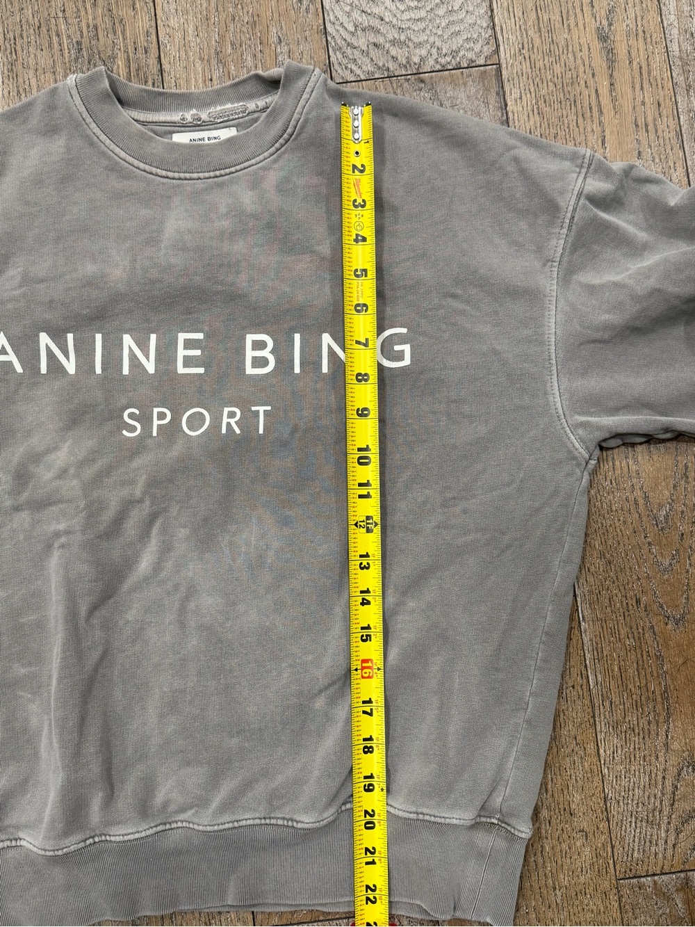Anine Bing Sport sweatshirt with a vintage washed finish Gray Green Sz XS - Picture 8 of 13